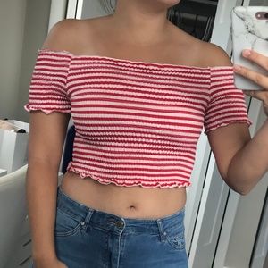 Striped Lettuce Trim Top